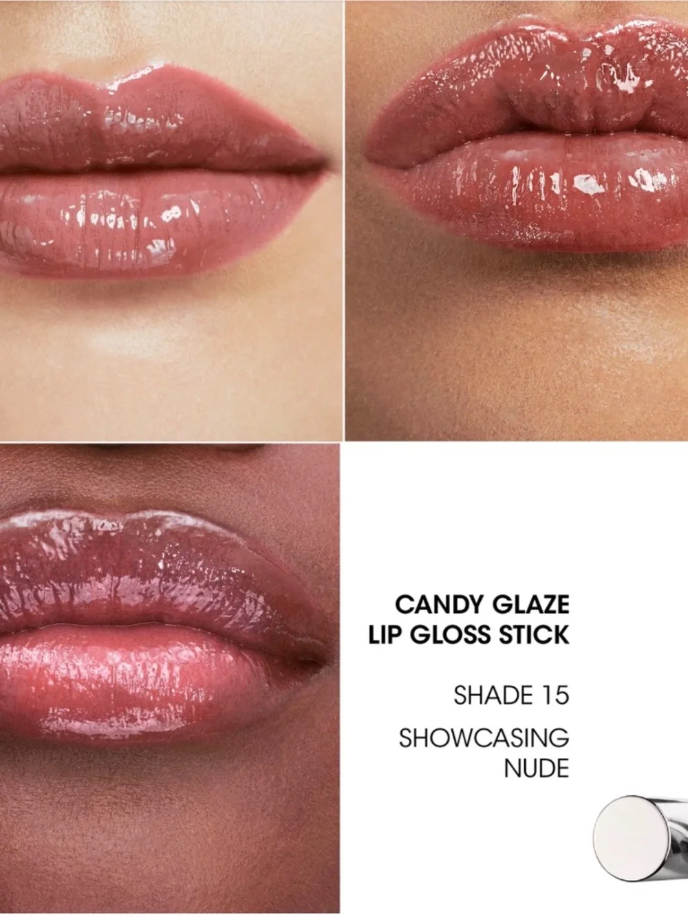 YSL Rouge Volupte Candy Glaze Double Care Balm - # 15 Showcasing Nude